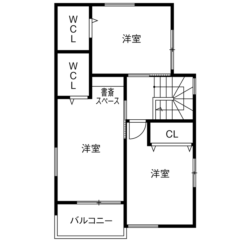 カシコ・クラッセ　樺山工務店 【大阪府吹田市／狭小／1000万円台】カフェスタイルがオシャレな狭小3階建ての間取り図（4LDK）3階