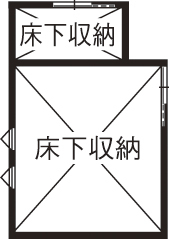 棟匠 シンプルだからこそ、居心地がいい。木のぬくもりと全館空調の快適さに包まれた、のびのび暮らせる住まいの間取り図（4LDK）床下収納