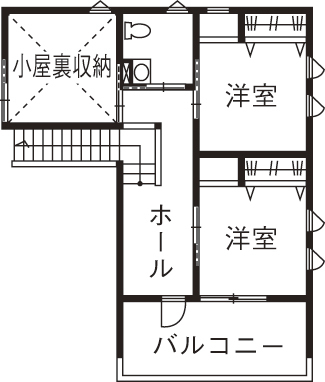 棟匠 シンプルだからこそ、居心地がいい。木のぬくもりと全館空調の快適さに包まれた、のびのび暮らせる住まいの間取り図（4LDK）2階