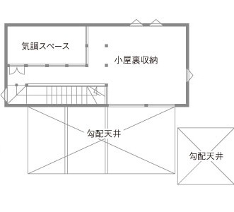 棟匠 無垢材を使った住まいの心地よさと平屋ならではの暮らしやすさを実感の間取り図（小屋裏）小屋裏