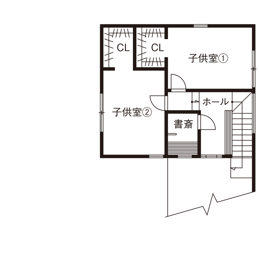 華建築 【2000万円台後半|37坪|平屋＋α|間取り図有】全ての家事を効率的に！共働き夫婦が動線にこだわり建てた家の間取り図（3LDK）2階