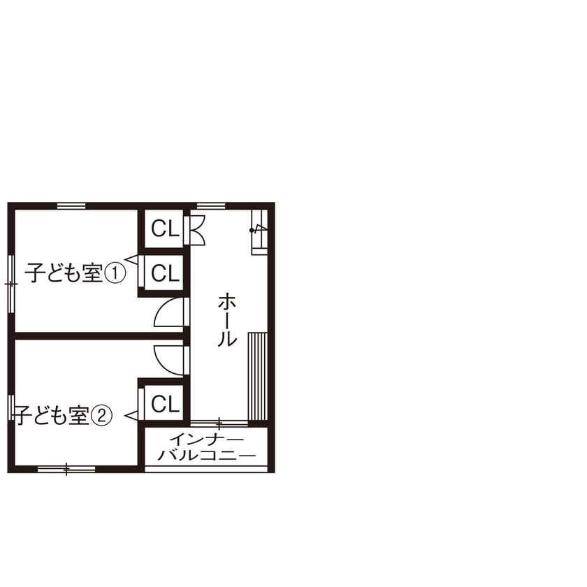 華建築 【3000万円台前半|37坪|平屋＋α|間取り図有】主寝室を１階にして快適生活を叶えたモダンデザインの家の間取り図（3LDK）2階