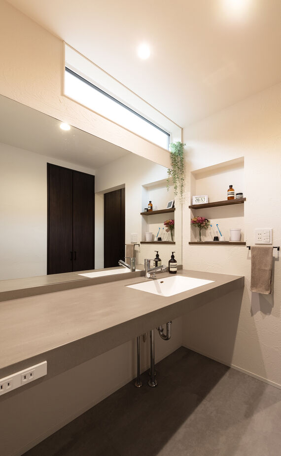 華建築 【3000万円台前半|37坪|平屋＋α|間取り図有】主寝室を１階にして快適生活を叶えたモダンデザインの家の建築実例画像10