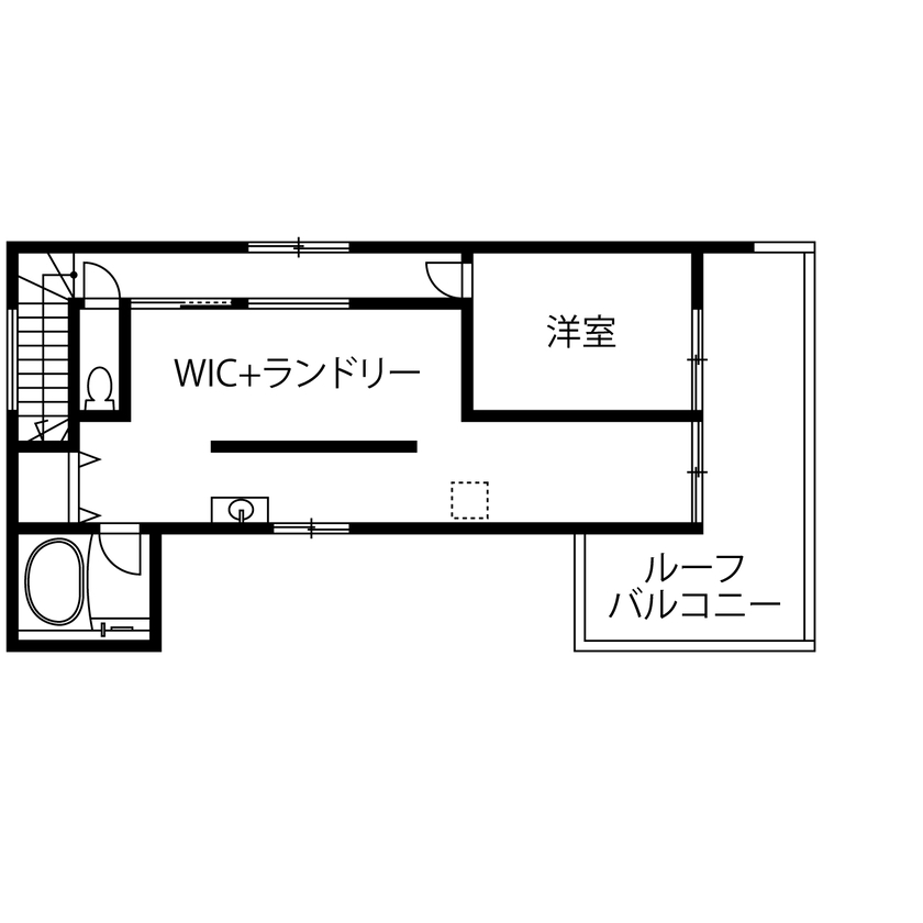 アートハウス 【大阪/3000万円台/35坪】ホテルライクな寛ぎ。リゾートテイストのあるデザインを生活に寄せて暮らしやすくの間取り図（1LDK）2階