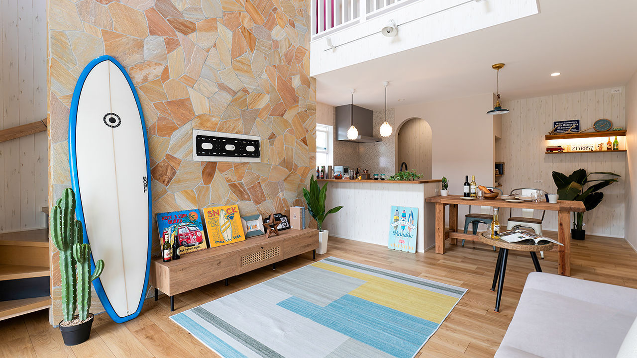 アートハウス 【大阪/3000万円台/28.1坪】サーファーズハウスを建てたい！間取りやテイストにこだわり子育てしやすい工夫の建築実例画像2