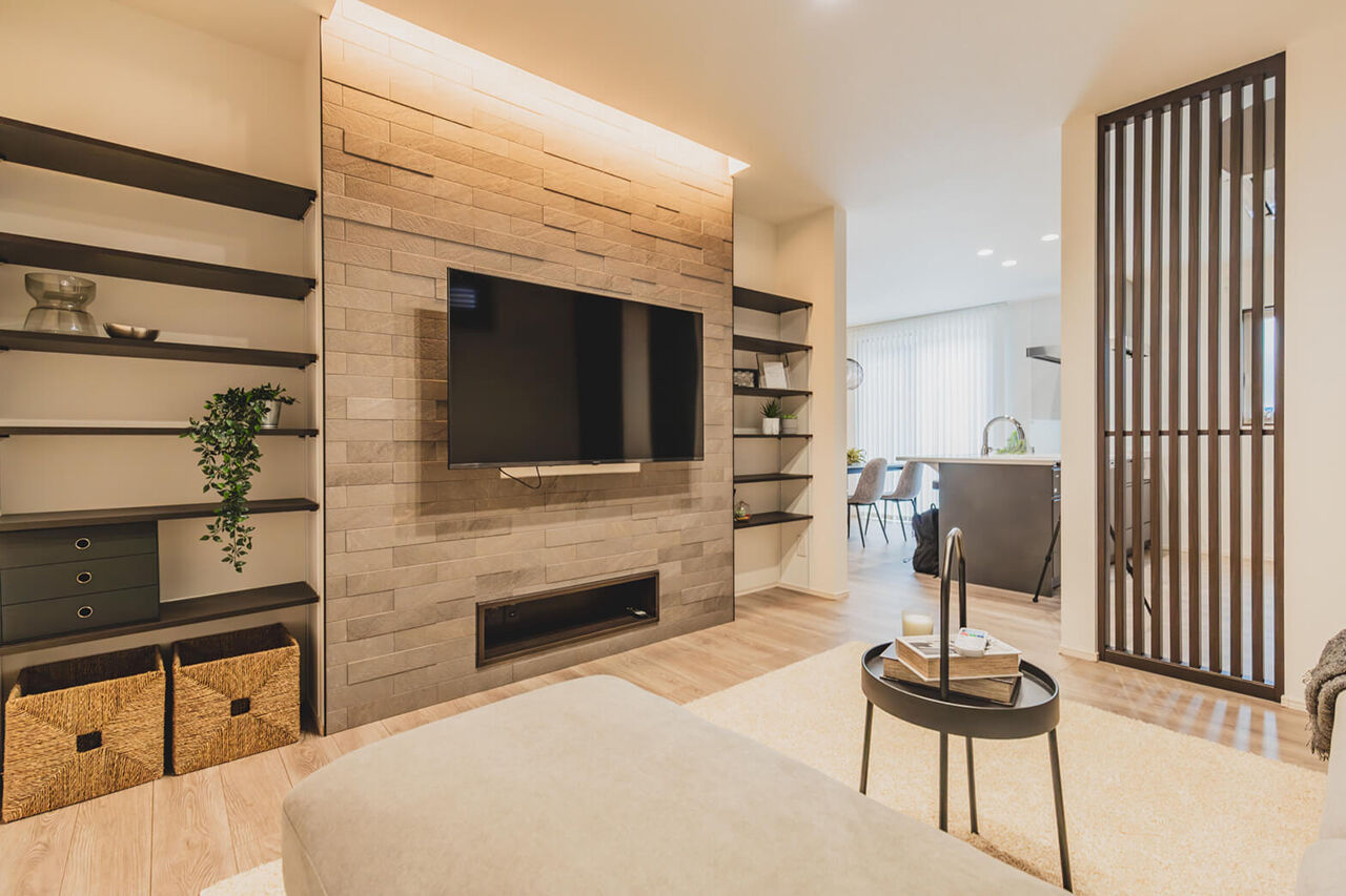 永代ハウス長崎 【Ｌ字型リビング/タタミコーナー】キッチンに立つだけで気分も上がる、ホテルライクな空間の建築実例画像2