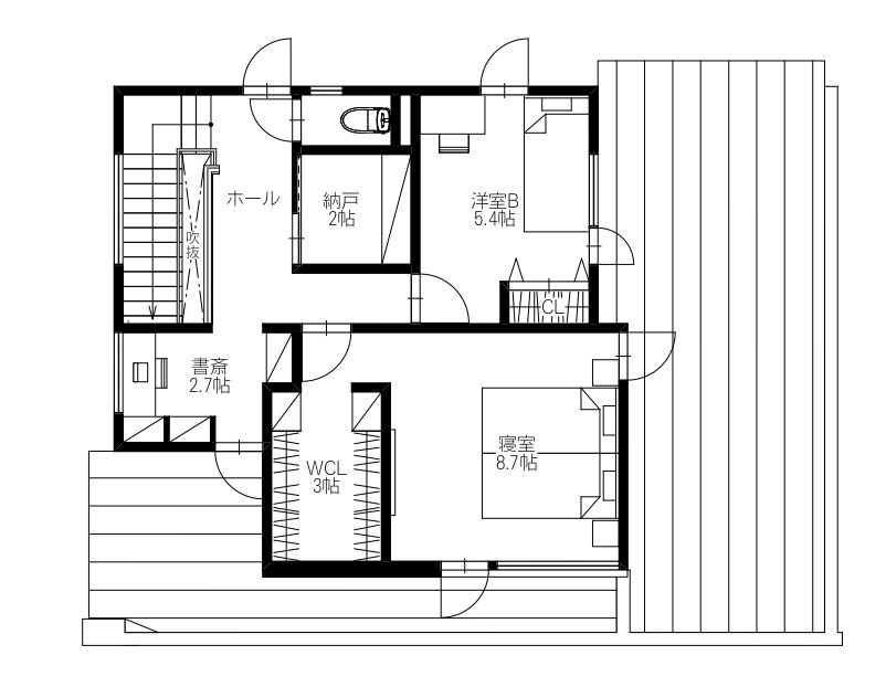 ファインホーム 抜群の提案力と、要望に寄り添う対応力が実現した理想のホテルライク。性能にも大満足の間取り図（4LDK＋書斎）2階