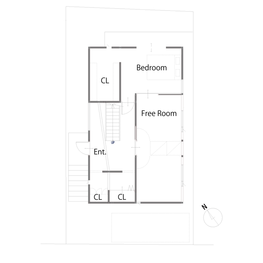KADeL 【3000万円台/兵庫県/間取り図有】「神戸市×神戸の街並みが見下ろせる家」2階LDKで眺望と風通しの良い家の間取り図（2LDK）1階