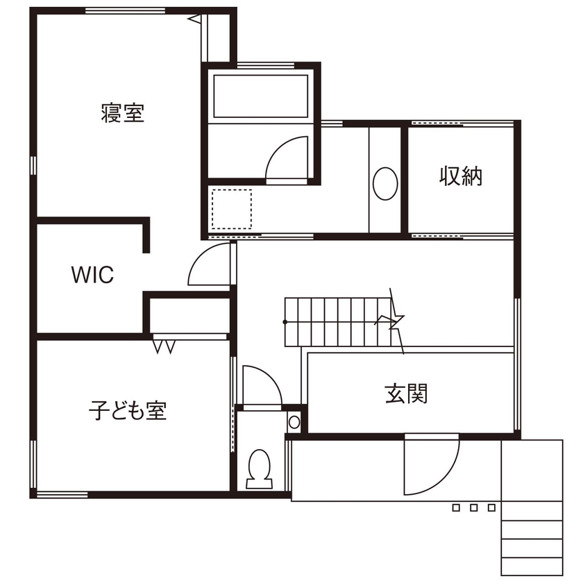 KADeL 【3000万円台/大阪府】「森の借景の家」ナチュラルな北欧インテリアと調和する眺望を活かした2階LDKの家の間取り図（2LDK）1階