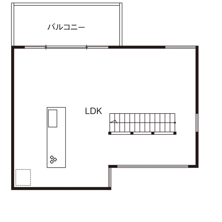 KADeL 【3000万円台/大阪府】「森の借景の家」ナチュラルな北欧インテリアと調和する眺望を活かした2階LDKの家の間取り図（2LDK）2階
