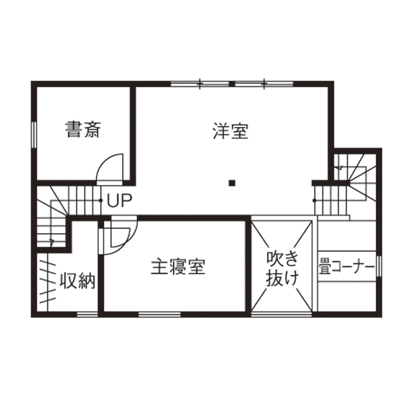 ink collaborate with niko and ...  【屋上バルコニー・間取り図あり】「蔵」は子どもの遊び場！星を眺め、バルコニーでくつろぐのが日々の癒しの間取り図（3LDK）２階