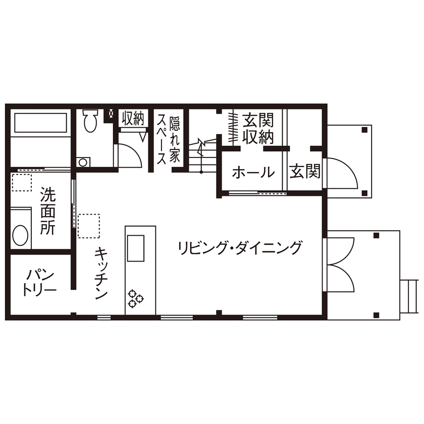スウェーデンハウス 自由にカスタマイズできるセミオーダー型注文住宅で、家づくりをもっと自分たちらしくの間取り図（3LDK）1階