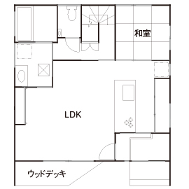 紀州国土建設 【和歌山県/1000万円台/間取り図有】土地＆プラン、デザインにも大満足。スタイリッシュで温かい住まい。の間取り図（4LDK）1階