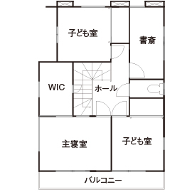 紀州国土建設 【和歌山県/2000万円台/30坪/間取有】ガルバリウムと木製サイディングのバランス。無垢の床とナチュラル感の間取り図（5LDK）2階