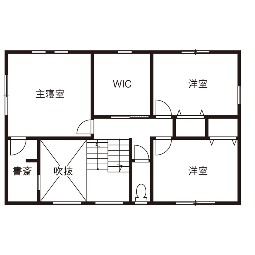 紀州国土建設 【大阪府/2000万円台/間取り図あり】三角屋根のお洒落な家。板張りの勾配天井が開放感とやさしさを演出の間取り図（3LDK）2階