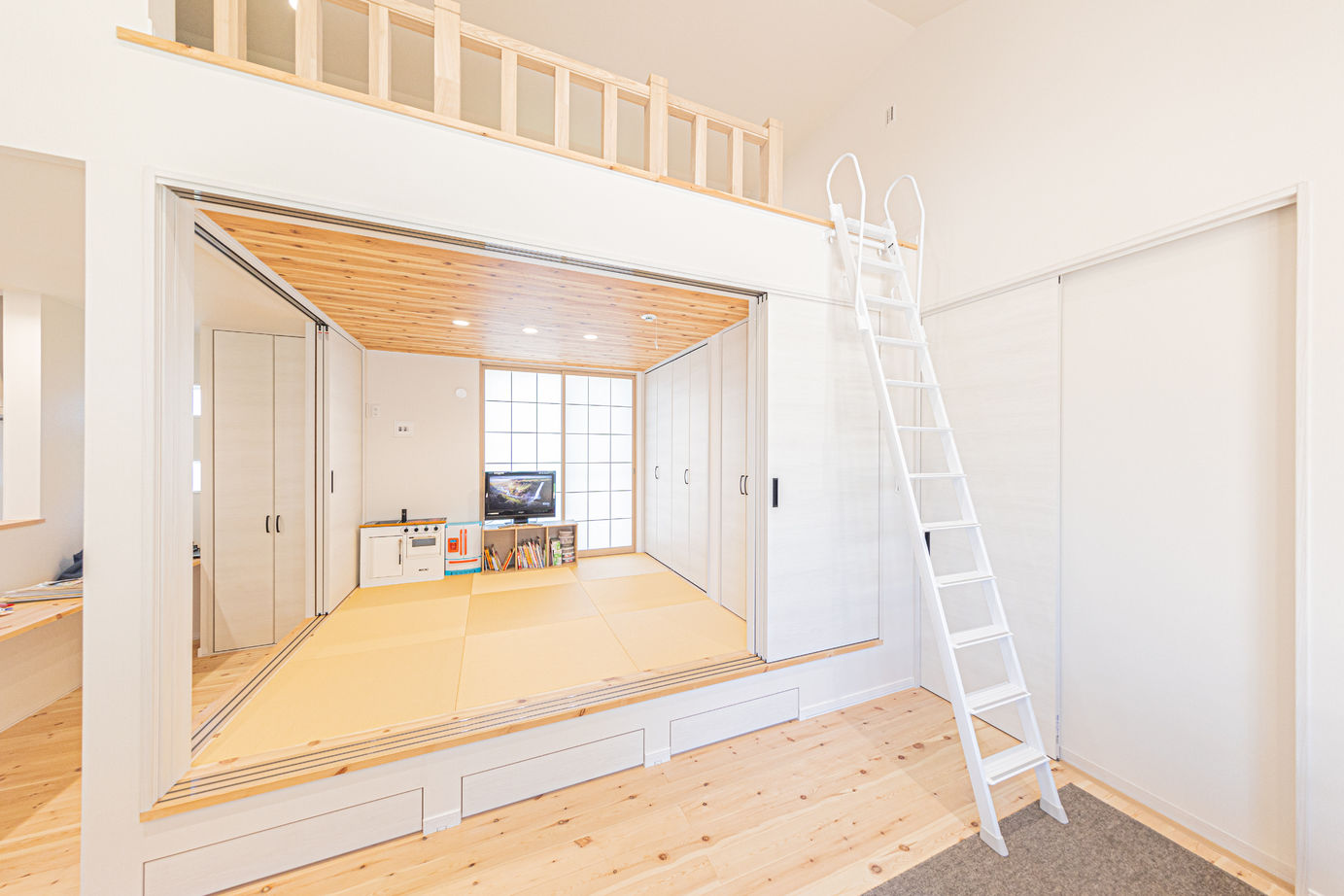 紀州国土建設 【和歌山市/2000万円台/平屋】ロフト付きリビングと広い庭で楽しく暮らす家の建築実例画像5