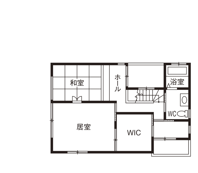 紀州国土建設 【大阪府/間取図有】今の生活様式に当てはめた和モダンな住まいの間取り図（2LDK）2階
