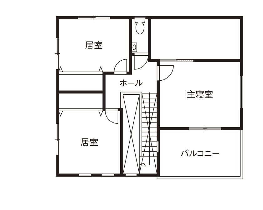 紀州国土建設 【和歌山県/3000万円台/間取り図あり】吹抜けのあるモノトーンでホテルライクな住まいの間取り図（4LDK）2階