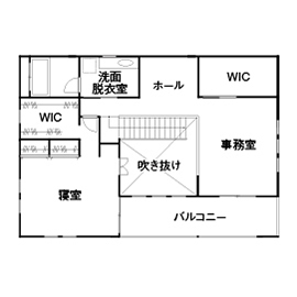 タウンズホーム 【4500万円/55坪/間取り】吹き抜け・ドックラン・ガレージ・小屋・アンティーク、広がる夢を叶える理想の家の間取り図（3LDK）2階