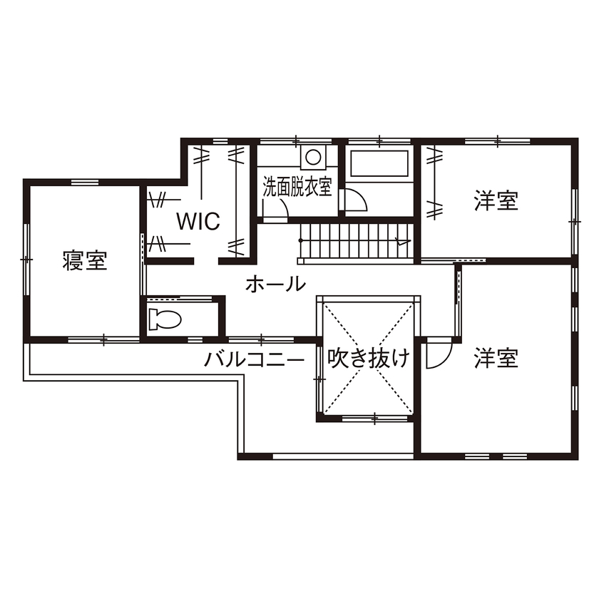 タウンズホーム 【3000万円台/延床38.6坪/自然素材/間取り図有】大人の落ち着きを感じさせる、家事もラクな上質な住まいの間取り図（4LDK）2階