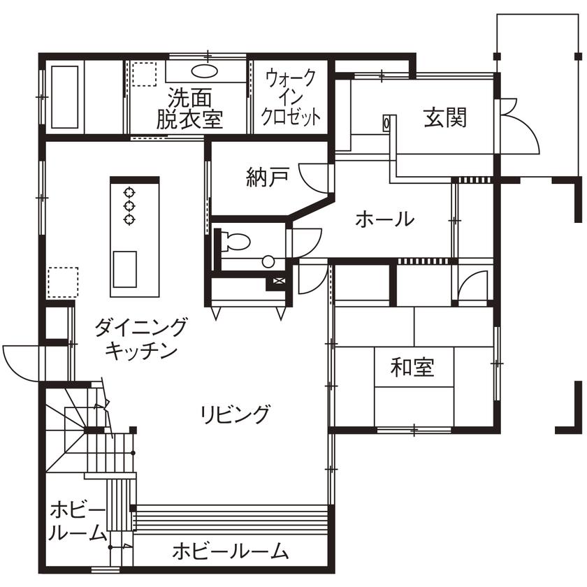 NOZOMI HOME 【岐阜県｜和モダン×屋上庭園｜間取り有】まるで高級旅館の風情。屋上庭園ではリゾート気分を満喫の間取り図（4LDK）１階