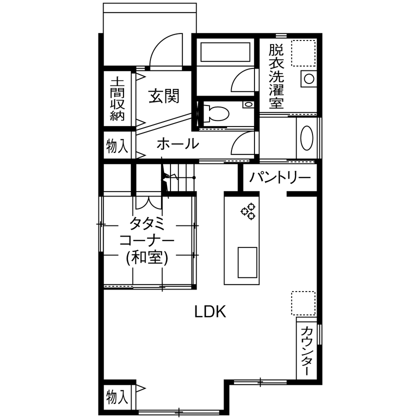 La prochaine HOME（ラ・プロシエンホーム）by新和建設 【愛知県/2000万円台/30坪台/間取図有】桧ならではの香りや美しさ、自然素材の温もりある感触を我が家にの間取り図（5LDK）1階
