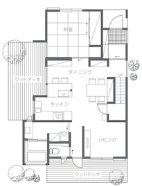 アトラクト設計工務（ATTRACT） 【大阪府/2000万円台/約40坪】大阪府で2000万円台で叶えるバリアフリーを実現した注文住宅（間取り図有）の間取り図（5LDK）1階