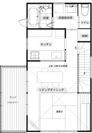 綿半林業 【ひのき/2000万円台前半/土間/玄関手洗い】和風旅館のような非日常空間に心癒される2階リビングの家の間取り図（2LDK）2階