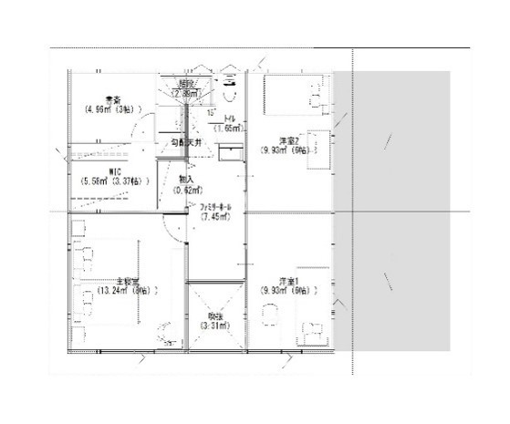 SORAie 【自然素材/子育て世帯/間取り図有】家族の繋がりを大切にしたゆったり過ごせる住まいの間取り図（4LDK+サンルーム）2階