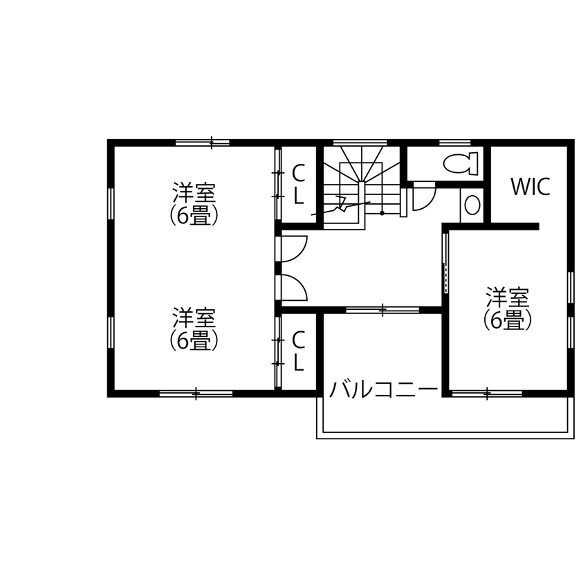ヒガシ 【1000万円台/33.7坪/長期優良住宅】家族が集まりやすい広々LDK。便利さ実感！家事動線、可変できる間取りの間取り図（2LDK）2階