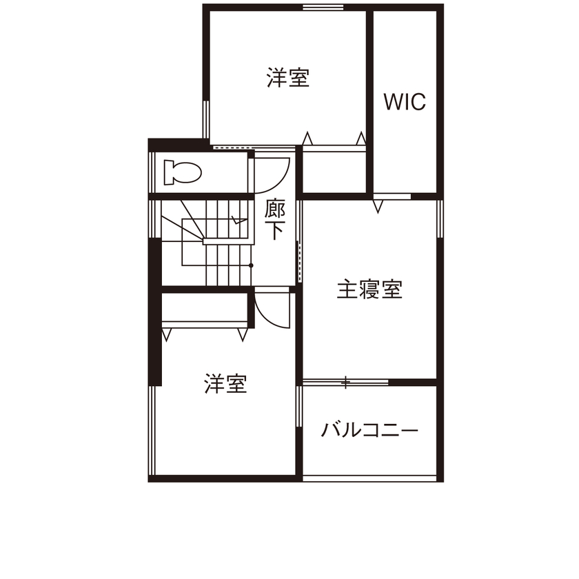 東亜ハウス 【土地29.9坪・狭小地/北欧モダン/和室】色遣いにこだわった、ゆったり寛げる北欧カフェスタイルの家の間取り図（3LDK＋タタミコーナー）2階