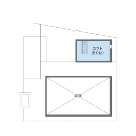 ウィザースホーム 【平屋/2000万円台/27.5坪/間取り図有】ゼロエネルギー仕様のスローライフを楽しむコンパクトな平屋の間取り図（2LDK+ロフト）ロフト