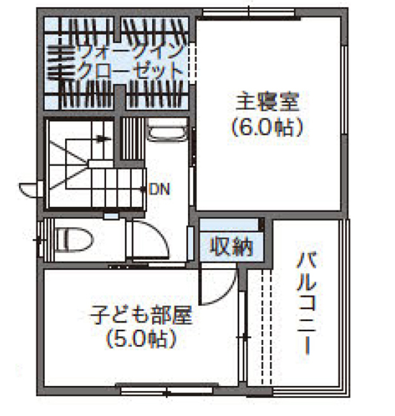 ウィザースホーム 【2000万円台/敷地面積19.2坪/間取り図有】収納も家事動線も想像以上。アイデアいっぱいの都市型3階建住宅の間取り図（3LDK）3階