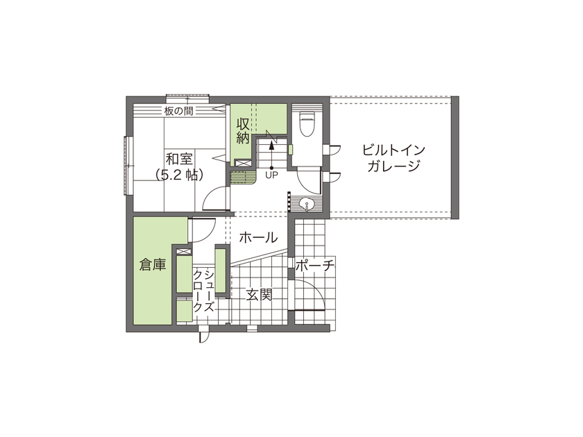 ウィザースホーム 【3000万円台/狭小/敷地面積24.1坪/間取り図有】スカイラウンジ（屋上）と広々LDKを叶えた都市型3階建住宅の間取り図（4LDK）1階