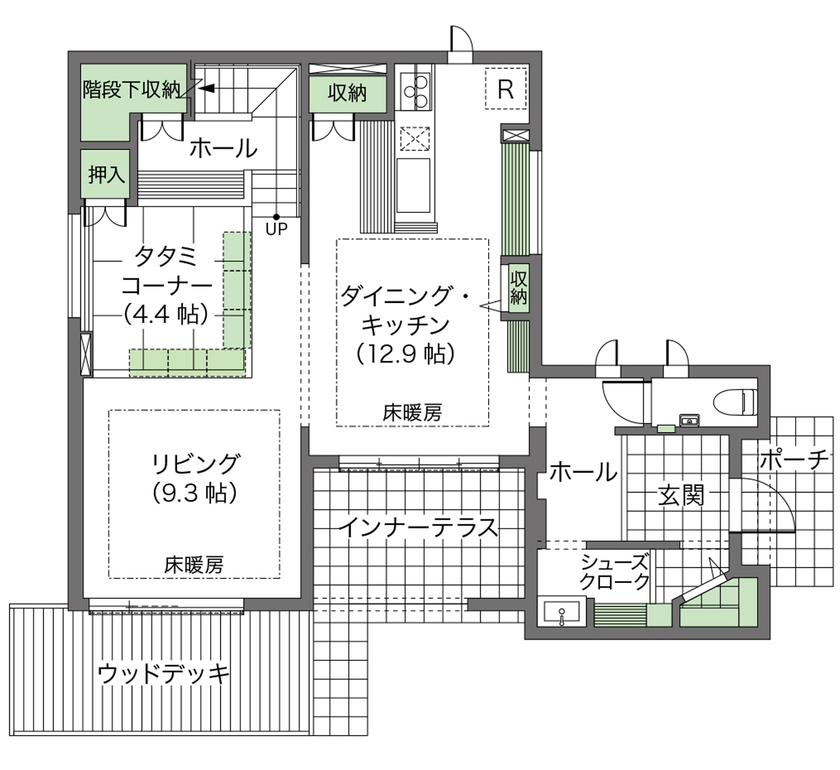 ウィザースホーム 【2000万円台/30坪台/間取り図有】黒い外壁タイルのモダンな外観デザインと立体的な間取りを叶えた住まいの間取り図（3LDK）1階