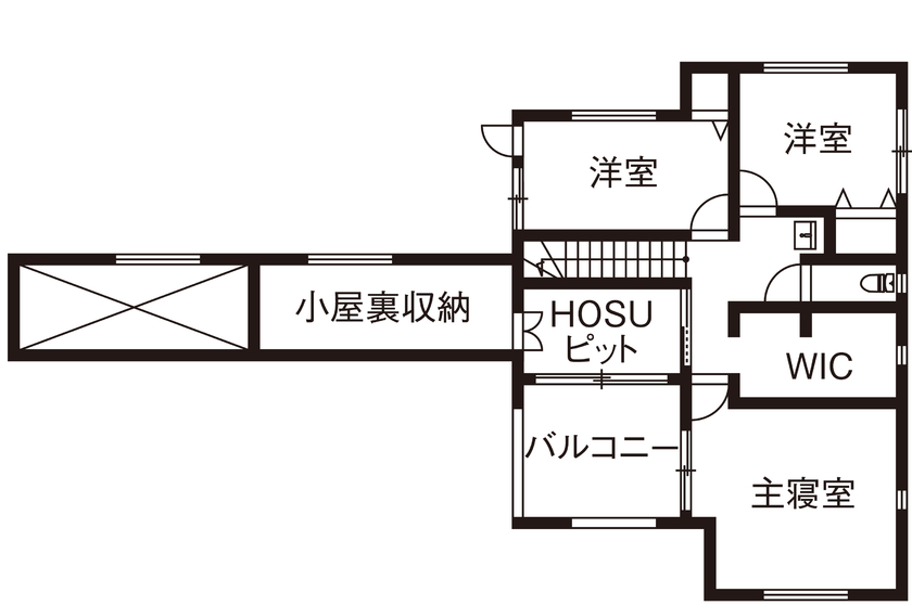 ウィザースホーム 【3000万円台/50坪台/間取り図有】家族と愛車が至福の時を過ごすガレージハウスの間取り図（3LDK）2階