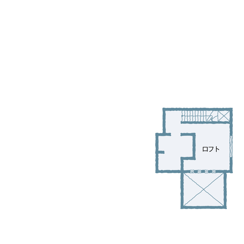 ウィザースホーム 【3800万円台/50坪台/間取り図有/2世帯住宅】3世帯が暮らす全館空調の平屋の間取り図（6LDK）ロフト