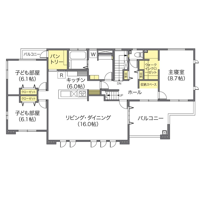 ウィザースホーム 【3000万円～3499万円／二世帯／収納充実／間取図有】両世帯それぞれの個性と暮らし方を尊重した二世帯住宅の間取り図（3LDK+3LDK+ロフト）2階