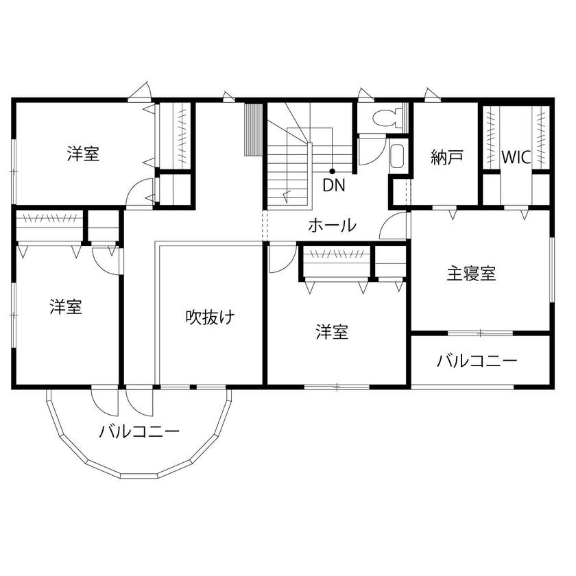 ウィザースホーム 【3500万円～3999万円／太陽光／吹き抜け／間取図有】旧家の面影と快適な暮らしが調和した風格ある住まいの間取り図（5K以上）2階
