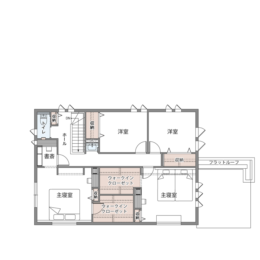 ウィザースホーム 【3900万円台／二世帯住宅／収納充実／間取図有】全員の想いを詰め込み、家族仲をさらに深める二世帯住宅の間取り図（5K以上）2階