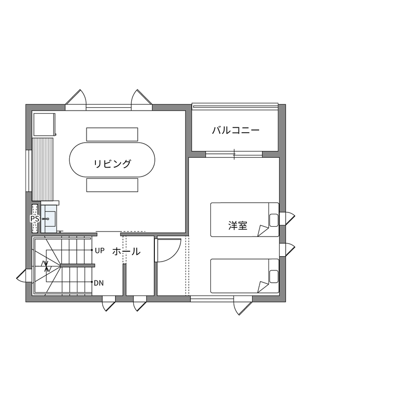 ウィザースホーム 【3000万円／ペット／リゾート／間取図】オーシャンビューを心ゆくまで楽しむ、海辺のセカンドハウスの間取り図（3LDK+屋上）3階
