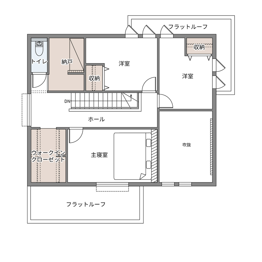 ウィザースホーム 【3200万円／吹抜／収納充実／間取図】日常が特別に変わる。豊かなディテールを楽しむ「帰りたくなる家」の間取り図（3LDK+WIC+納戸）2階