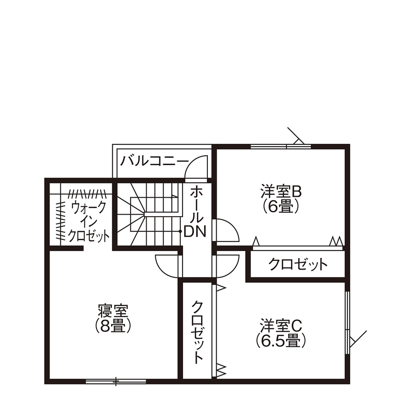 ジョイフルホーム 大切なバイクのために作ったガレージハウス。予算も手頃で大満足の住まいにの間取り図（4LDK）2階