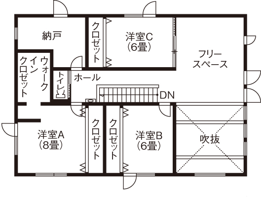 藤和建業（パナソニックビルダーズグループ） 【3LDK間取図/アイランドキッチン/吹抜け/二世帯】「より暮らしやすく」　住み替えで快適＆便利を実現の間取り図（4LDK）2階