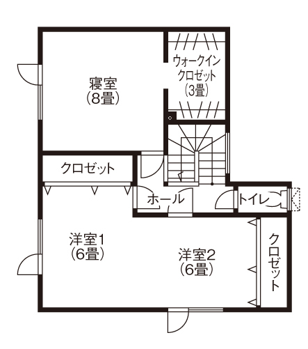 藤和建業（パナソニックビルダーズグループ） 【札幌市/2LDK間取図】アウトドア用品を並べられる土間収納に感激。回遊動線や広々キッチンも理想通りの間取り図（2LDK）2階