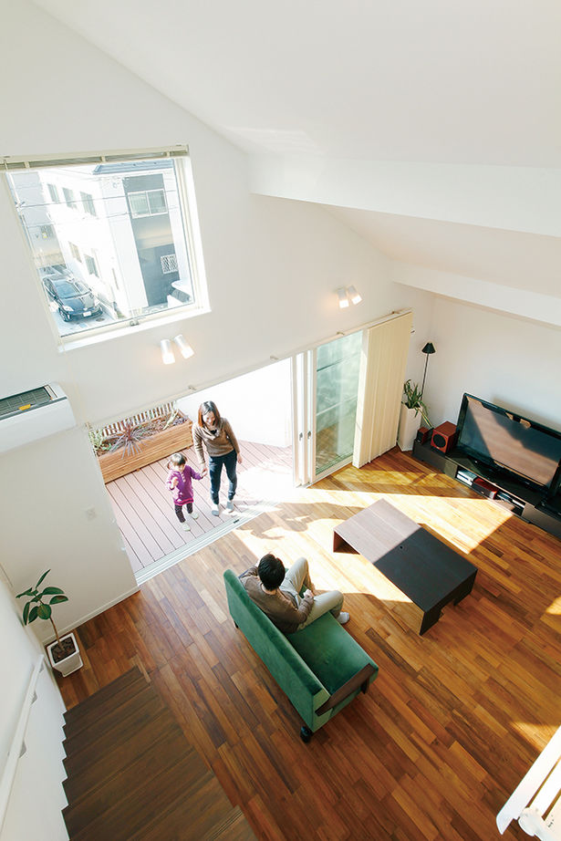 八幡 【東京ゼロエミ水準3/2000万円台/25坪/間取り図】吹き抜けと大開口が生む明るく開放的にのびのび暮らせる家の建築実例画像3