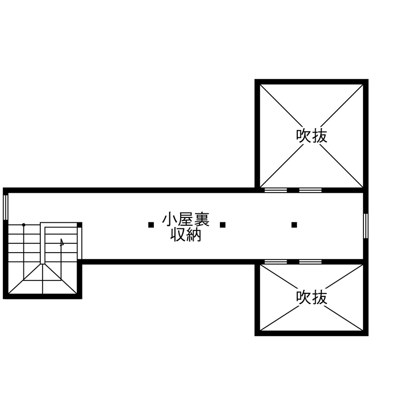 八幡 【東京ゼロエミ水準3/2800万円台/30坪/間取り図/太陽光発電】構造からこだわった統一感ある上品な注文住宅の間取り図（2LDK）小屋裏
