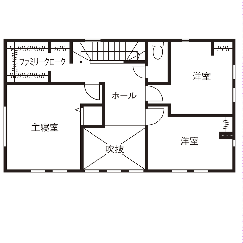 八幡 【東京ゼロエミ水準3/2700万円台/30.3坪/間取り図】補助金制度も活用！憧れを実現した快適アメリカンハウスの間取り図（3LDK）2階