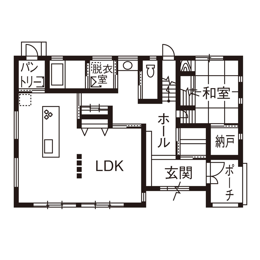 ケー・エイチ・ケー 【ナチュラルモダン×家事ラク｜間取り図あり】両親との同居を見据え、玄関・収納・動線にこだわる優しい家の間取り図（4LDK）1階