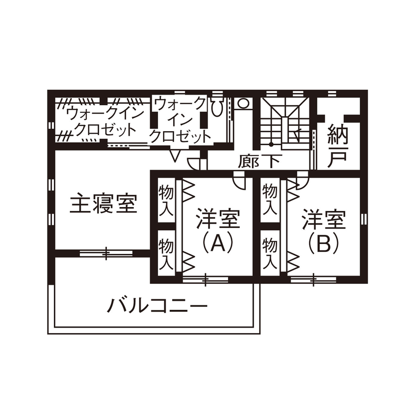 ケー・エイチ・ケー 【ナチュラルモダン×家事ラク｜間取り図あり】両親との同居を見据え、玄関・収納・動線にこだわる優しい家の間取り図（4LDK）2階